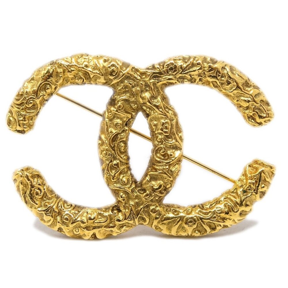 Chanel Gold CC Brooch Pin 03A 123189